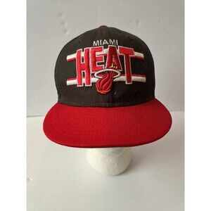 Miami Heat Hat Black Red Snapback Cap